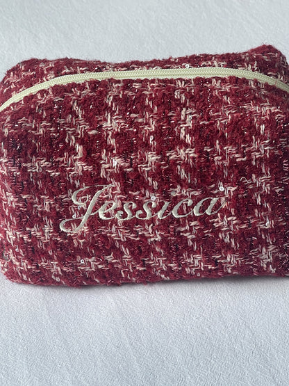 Makeup Pouch - Ruby Tweed - Custom Name