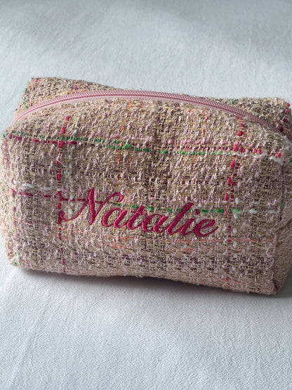 Makeup Pouch - Blush Mosaic - Custom Name