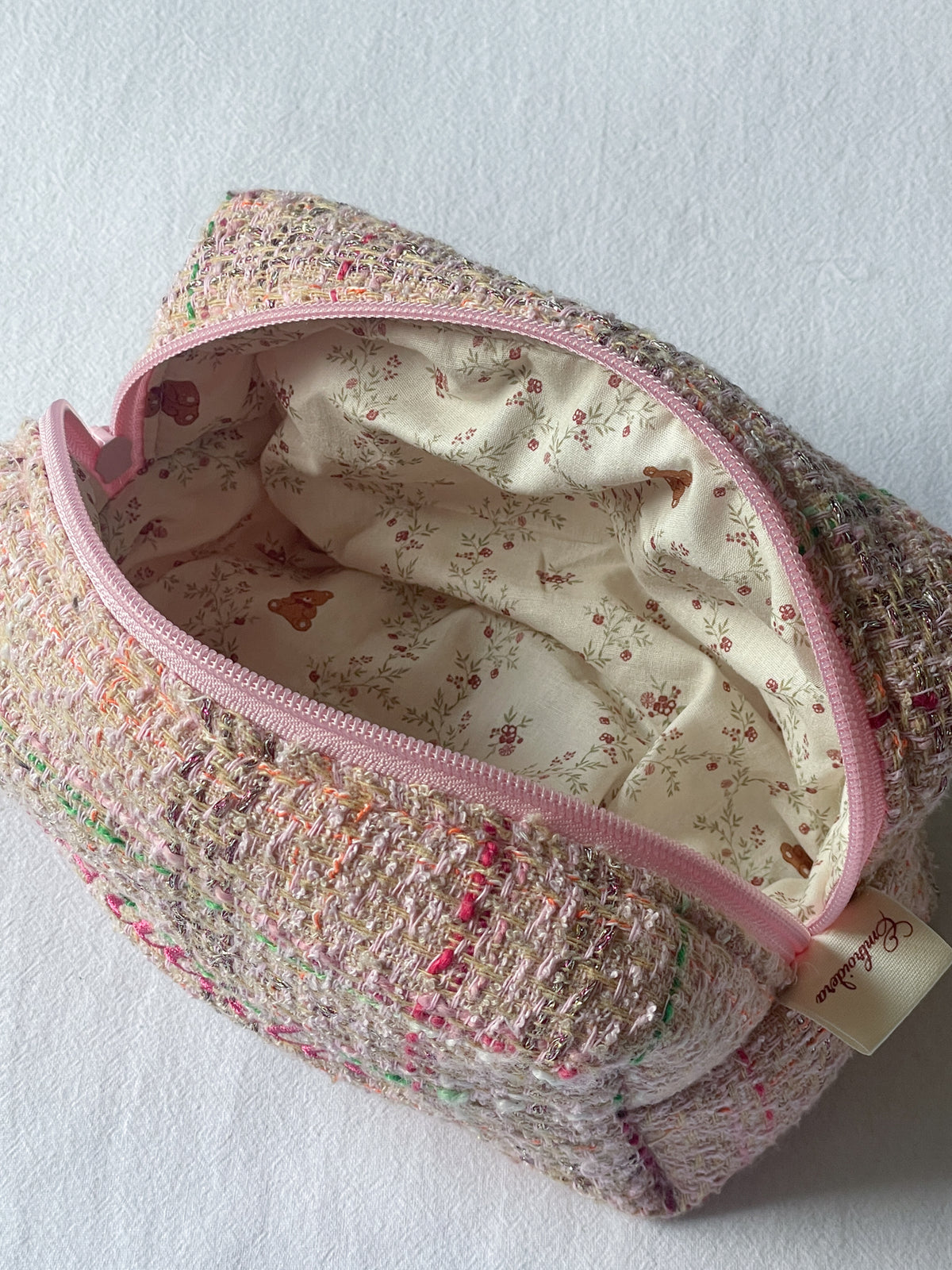 Makeup Pouch - Blush Mosaic - Custom Name