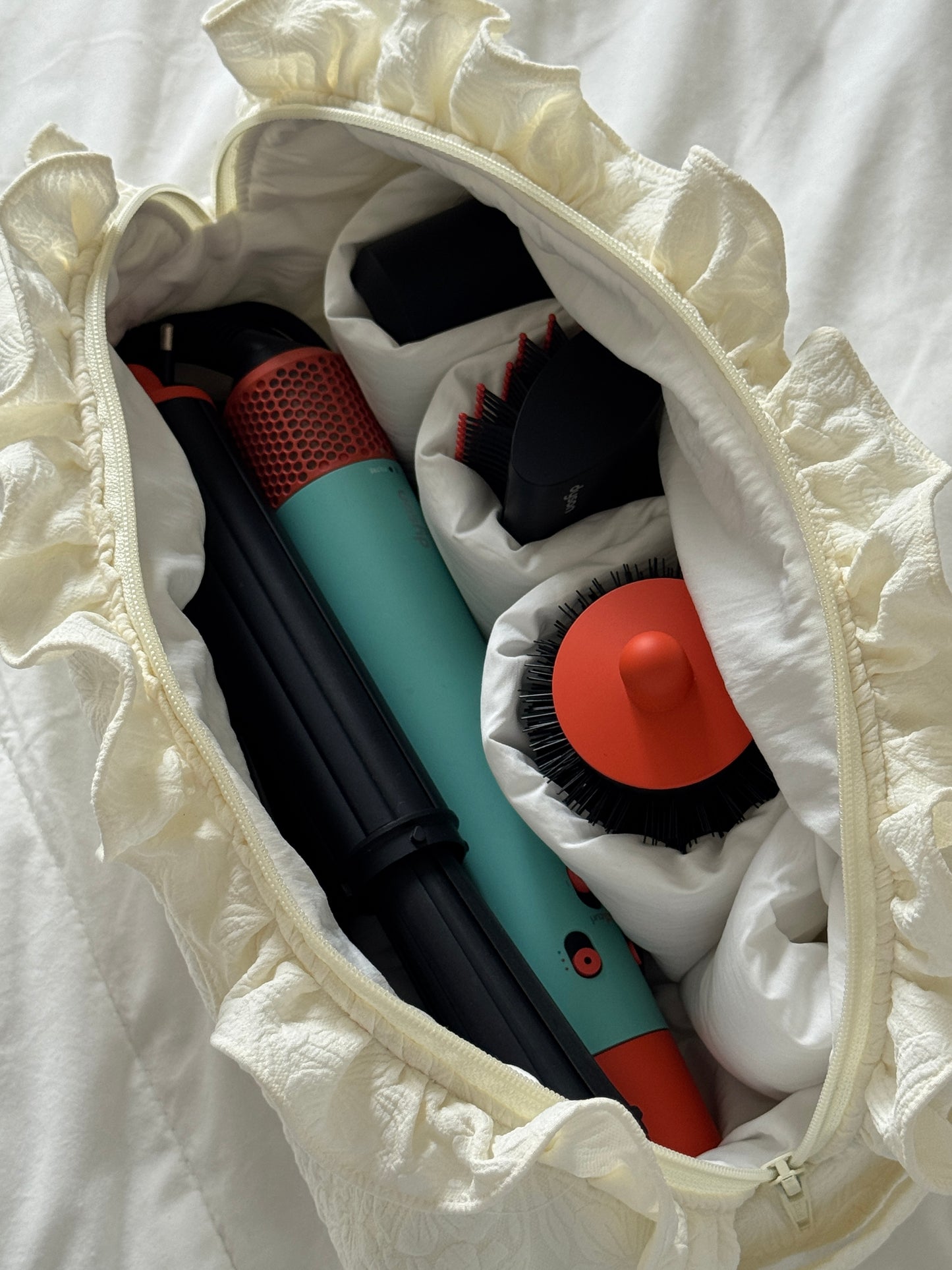 Dyson Airwrap Pouch - White Garden - Custom Name