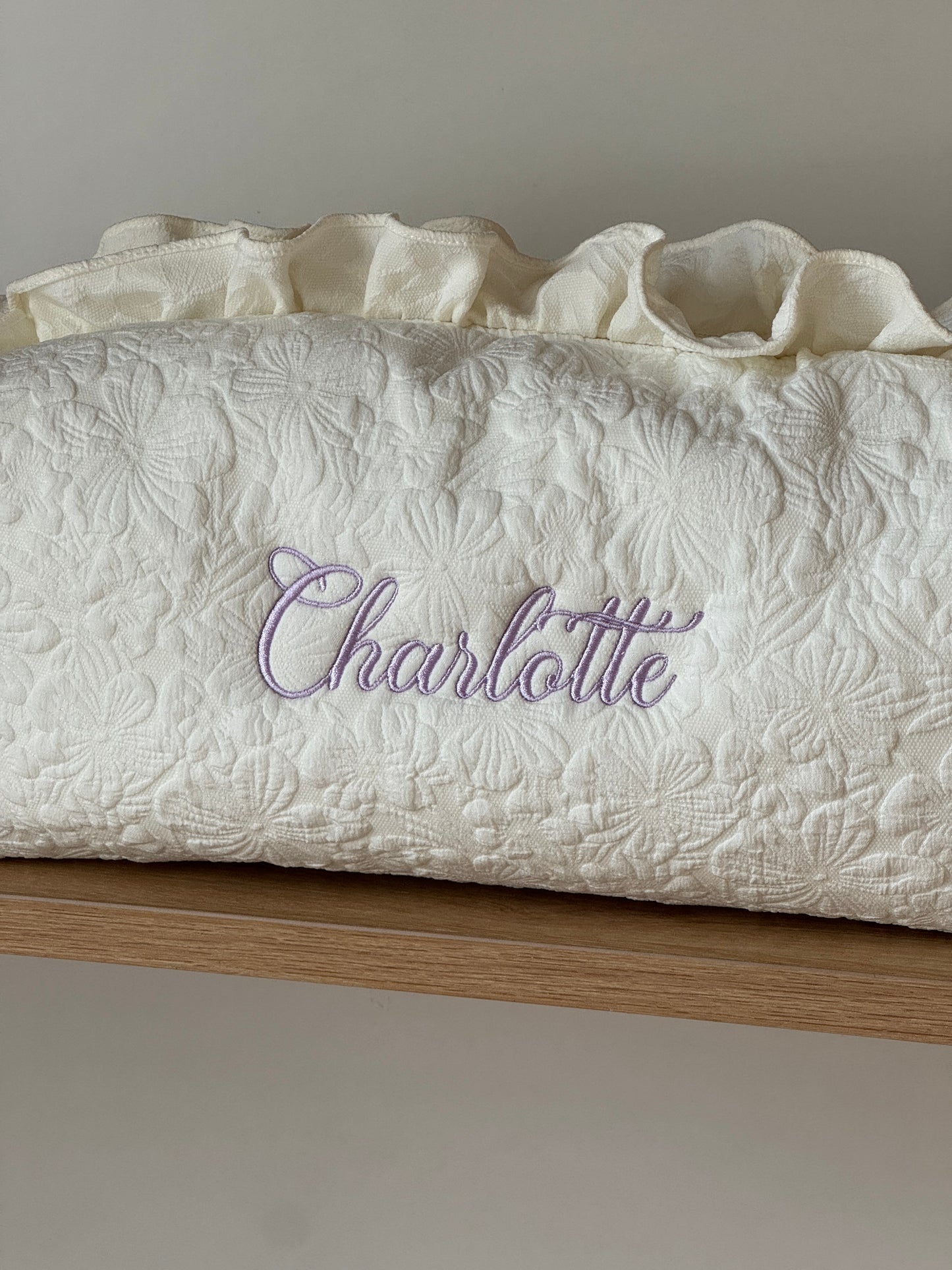 Dyson Airwrap Pouch - White Garden - Custom Name