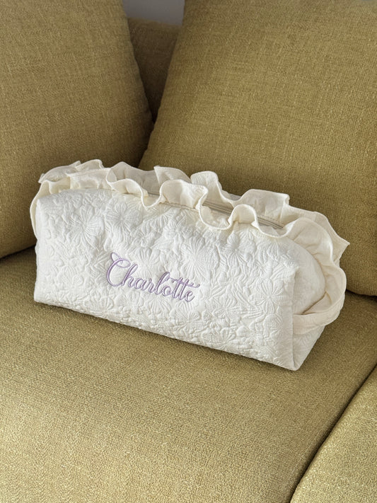 Dyson Airwrap Pouch - White Garden - Custom Name