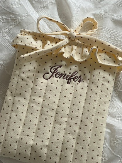 Book Sleeve - Polka - Custom Name