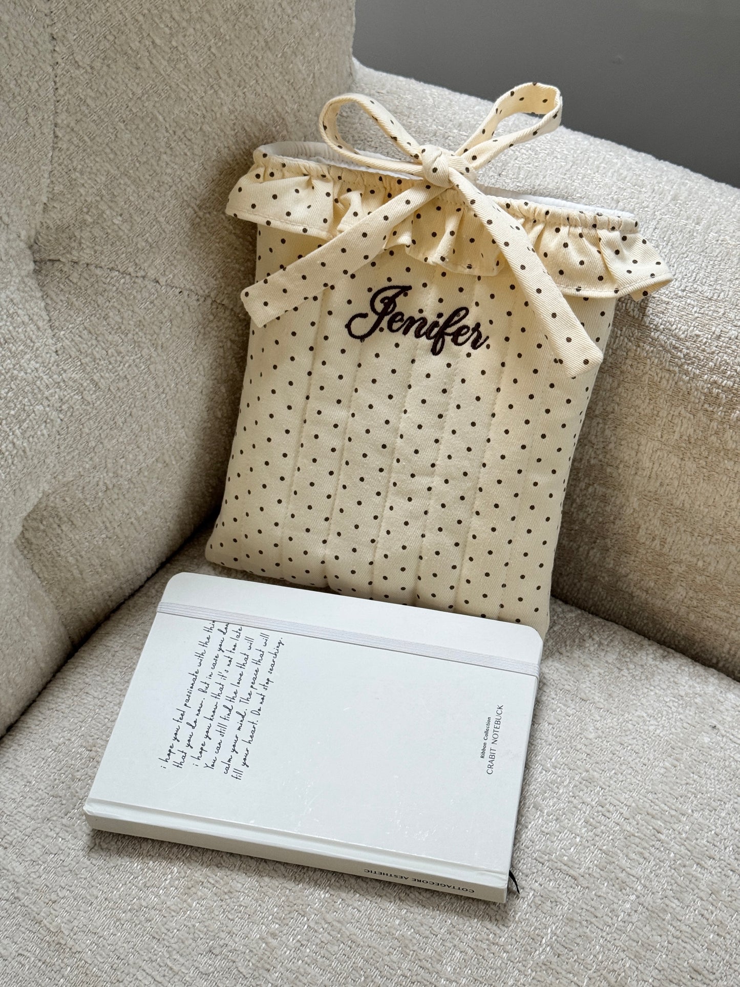 Book Sleeve - Polka - Custom Name