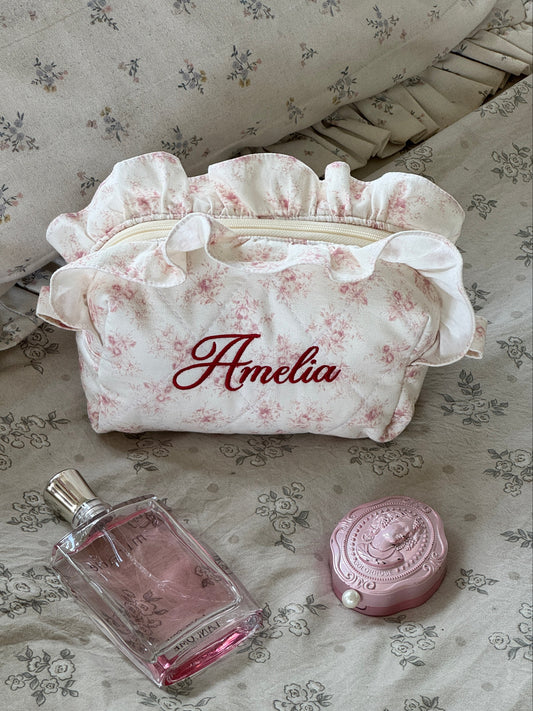 Makeup Pouch - Poetic Bloom - Custom Name