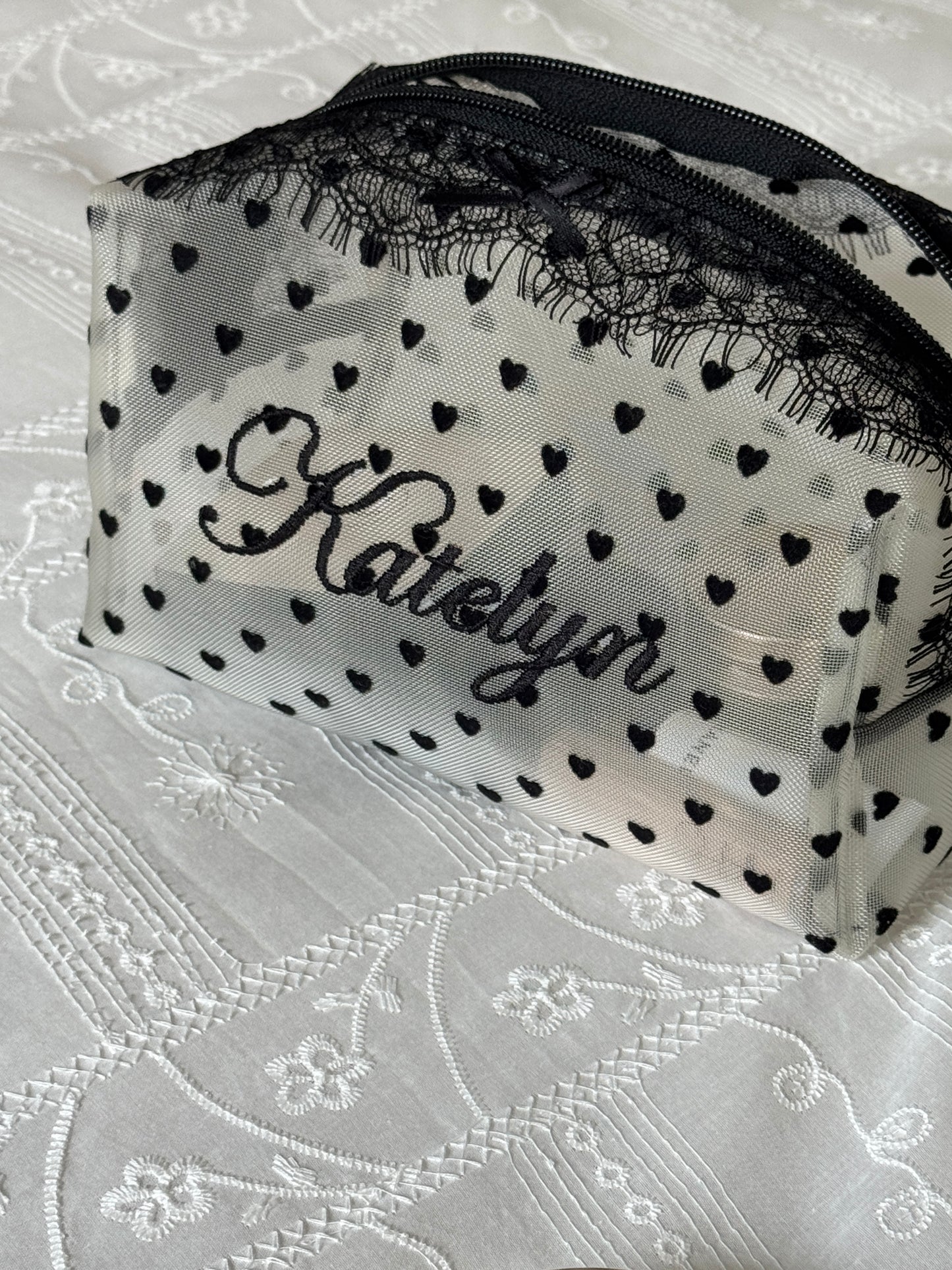 Makeup Pouch - Noir Secret 1 - Custom Name