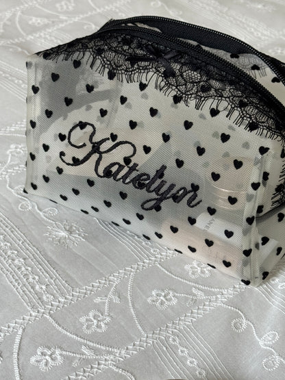 Makeup Pouch - Noir Secret 1 - Custom Name