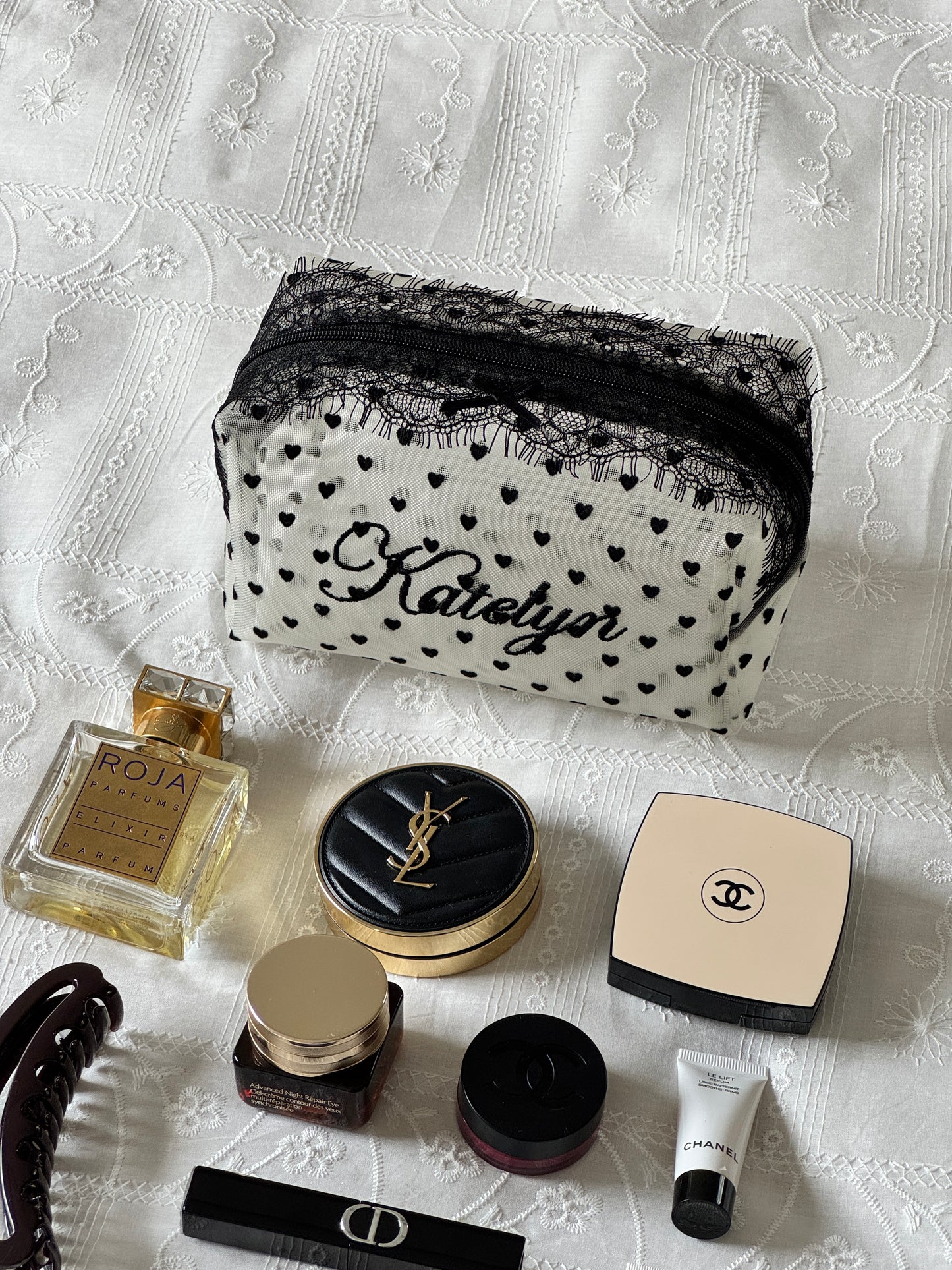 Makeup Pouch - Noir Secret 1 - Custom Name