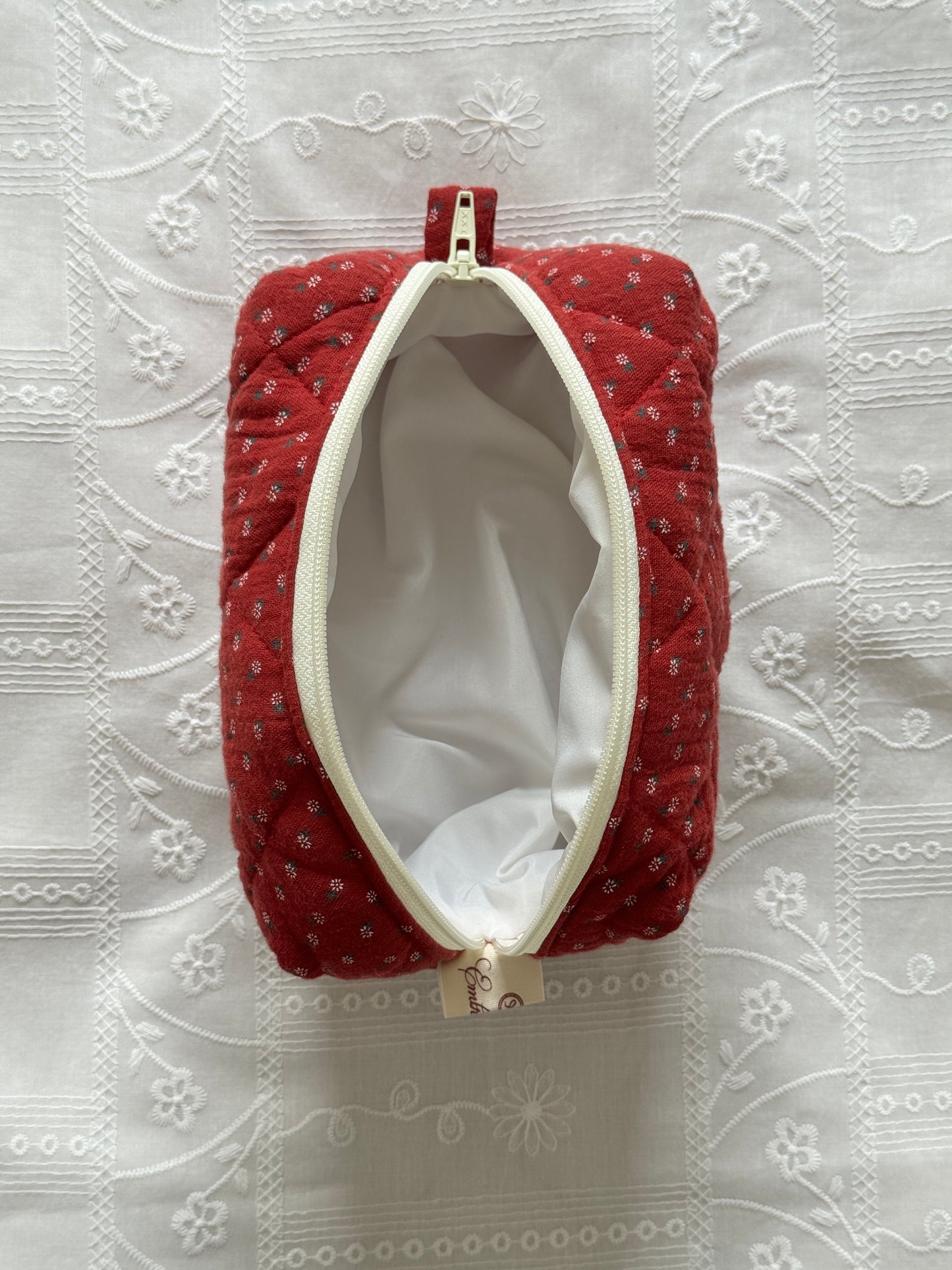 Makeup Pouch - Red Clover - Custom Name