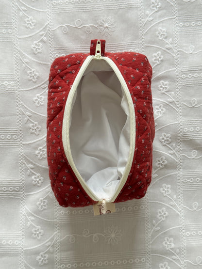 Makeup Pouch - Red Clover - Custom Name