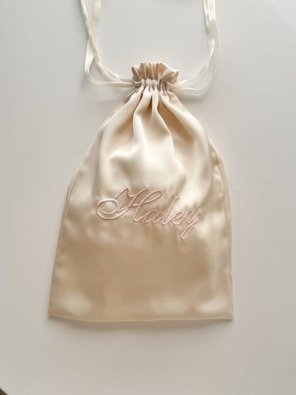 Silk Drawstring Bag - Custom Name