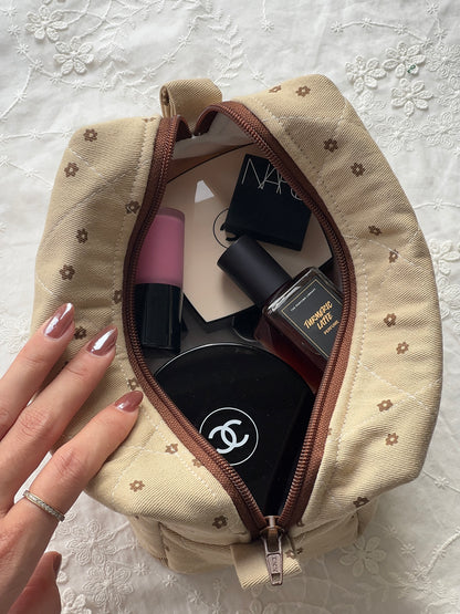 Makeup Pouch - Cappuccino - Custom Name