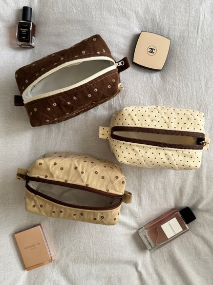 Makeup Pouch - Cappuccino - Custom Name