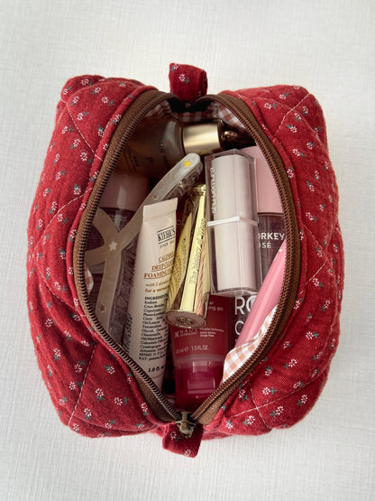 Makeup Pouch - Red Clover - Custom Name