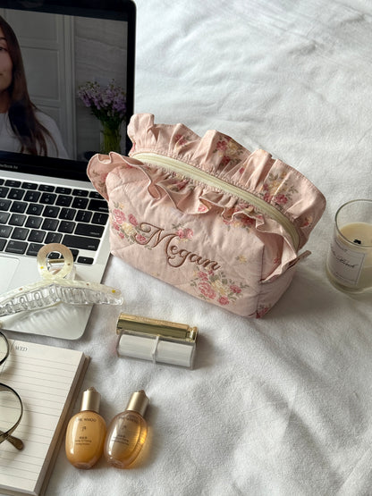 Makeup Pouch - Rosy - Custom Name