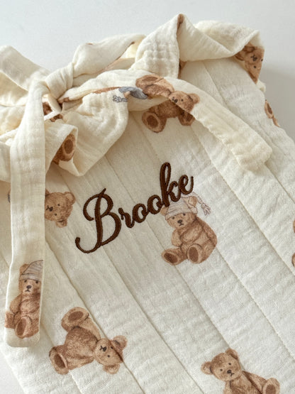 Book Sleeve - Teddy Bear - Custom Name
