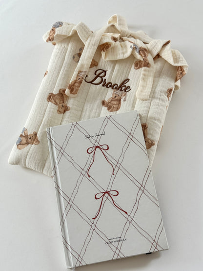 Book Sleeve - Teddy Bear - Custom Name