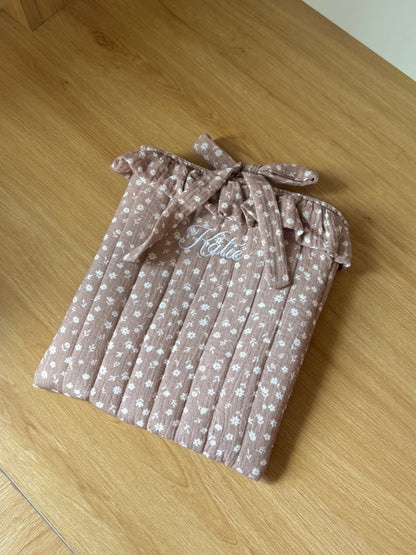 Book Sleeve - Vintage Floral - Custom Name