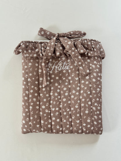 Book Sleeve - Vintage Floral - Custom Name