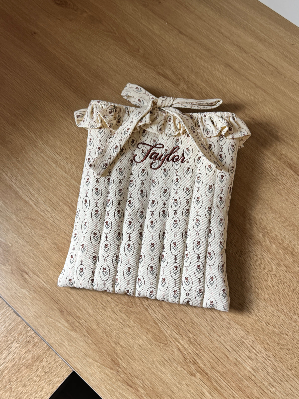 Book Sleeve - Heirloom Floral - Custom Name