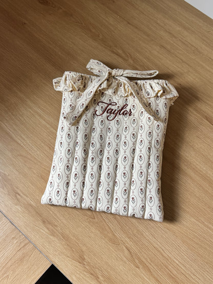 Book Sleeve - Heirloom Floral - Custom Name