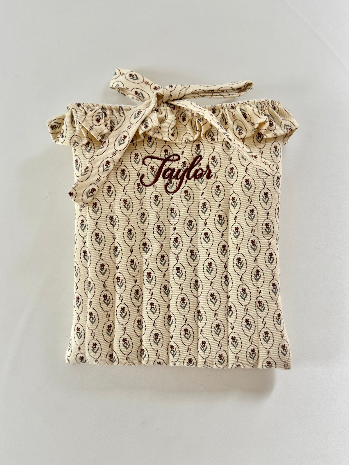 Book Sleeve - Heirloom Floral - Custom Name