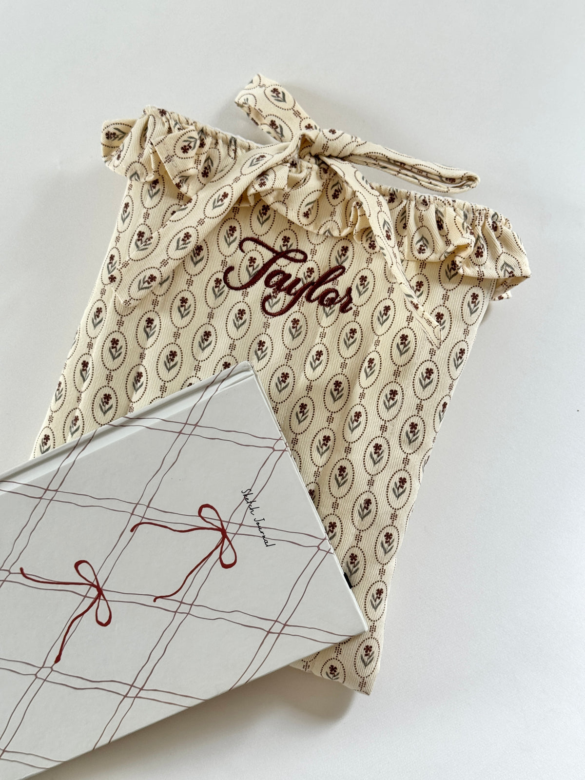 Book Sleeve - Heirloom Floral - Custom Name