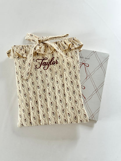 Book Sleeve - Heirloom Floral - Custom Name