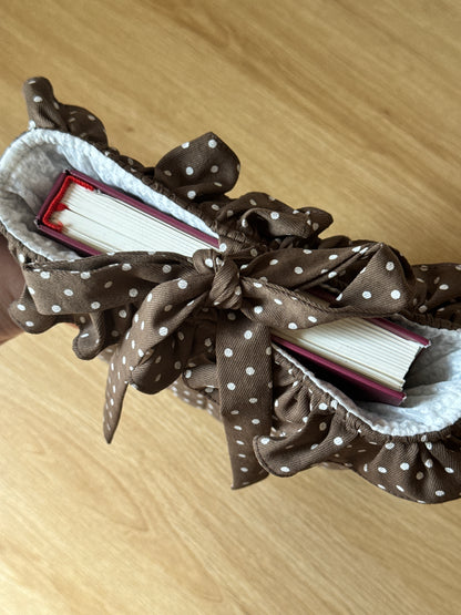 Book Sleeve - Cocoa Dot - Custom Name