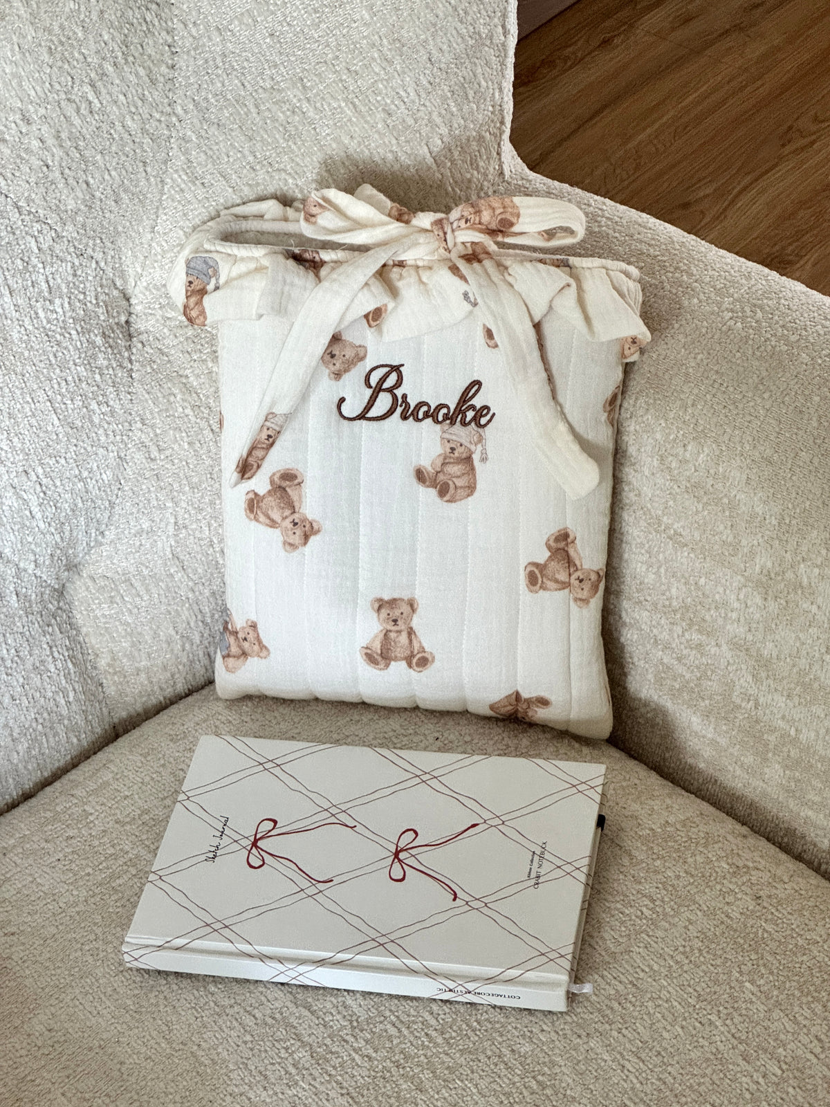 Book Sleeve - Teddy Bear - Custom Name