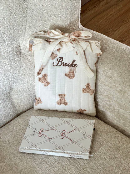 Book Sleeve - Teddy Bear - Custom Name