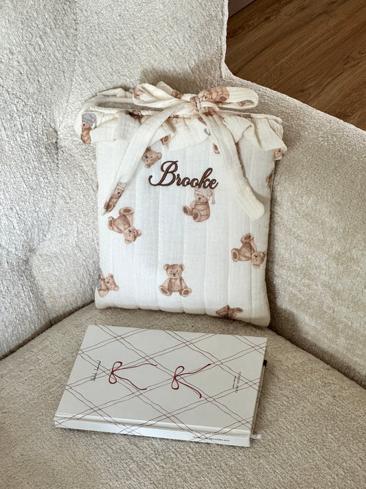 Book Sleeve - Teddy Bear - Custom Name
