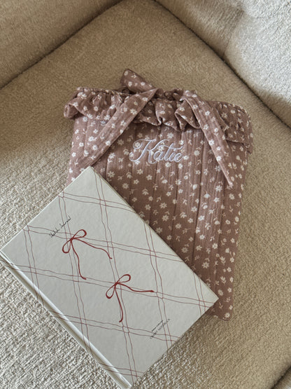 Book Sleeve - Vintage Floral - Custom Name