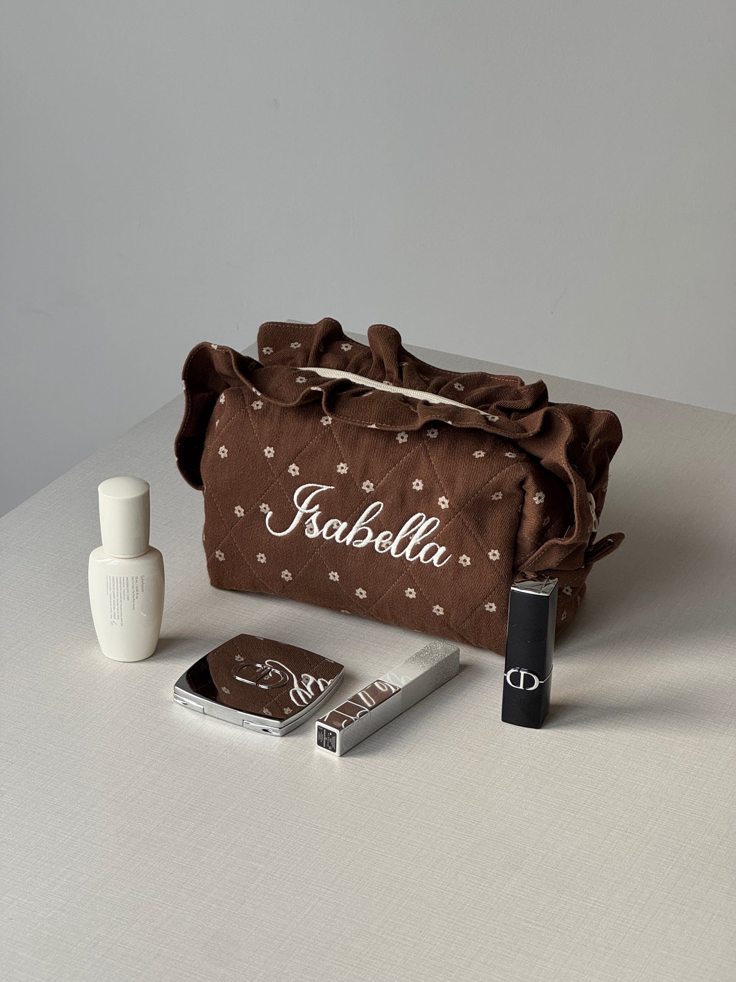 Makeup Pouch - Cocoa 2 - Custom Name