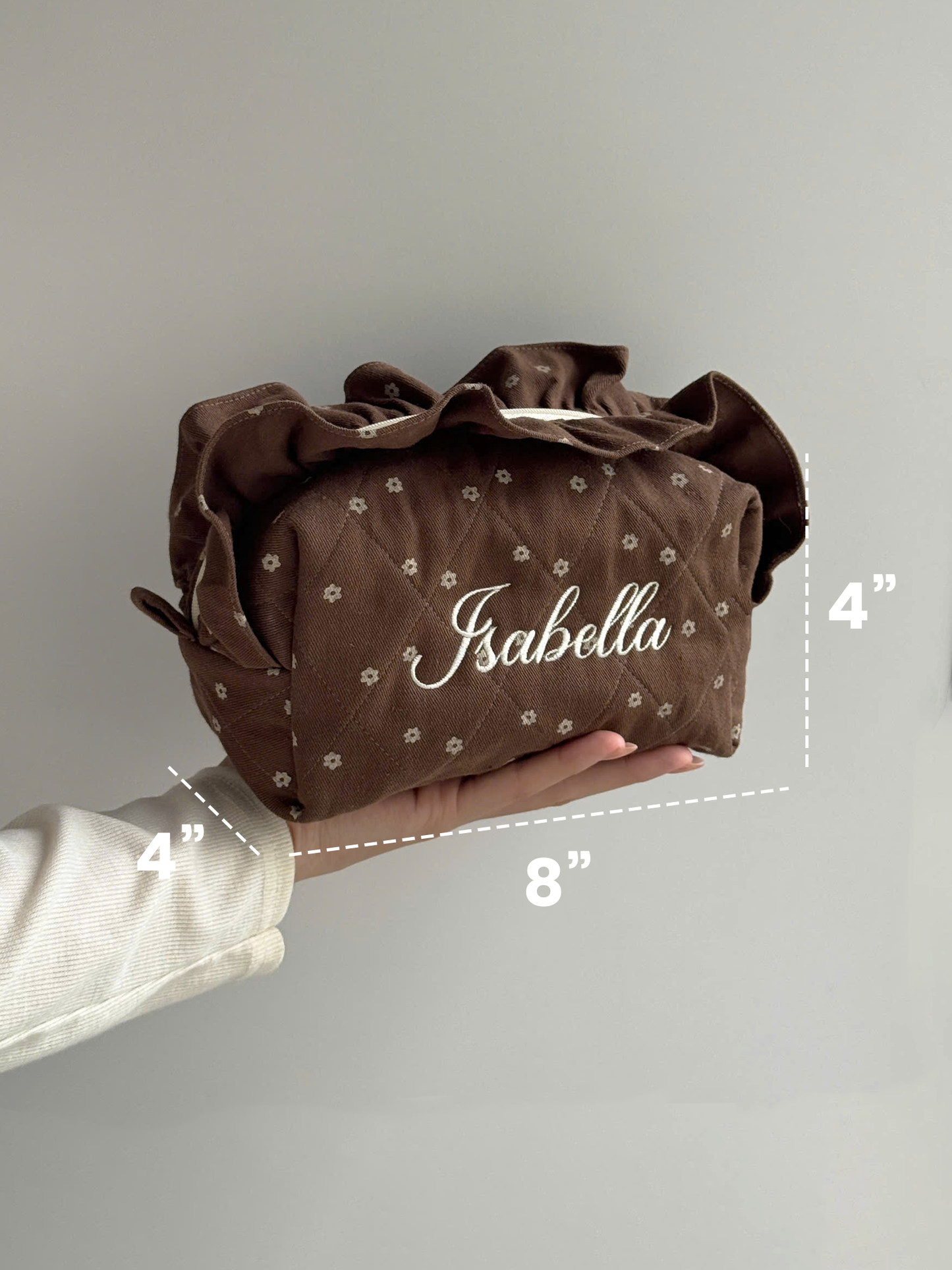 Makeup Pouch - Cocoa 2 - Custom Name