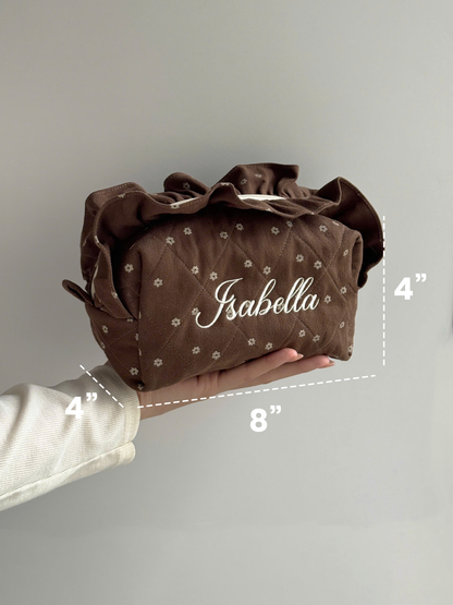 Makeup Pouch - Cocoa 2 - Custom Name