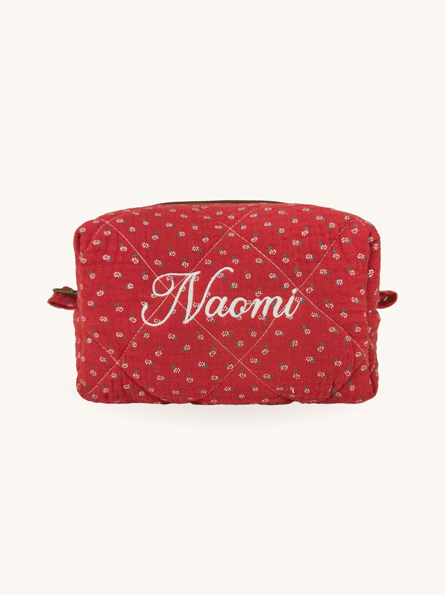 Makeup Pouch - Red Clover - Custom Name