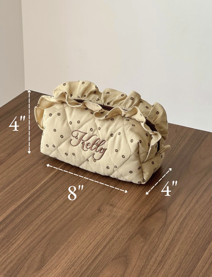 Makeup Pouch - Cappuccino 2 - Custom Name