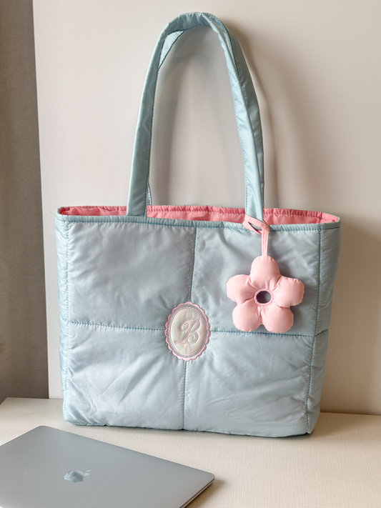 Personalized Puffer Shoulder Bag with Monogram Embroidery - 18x15 inches