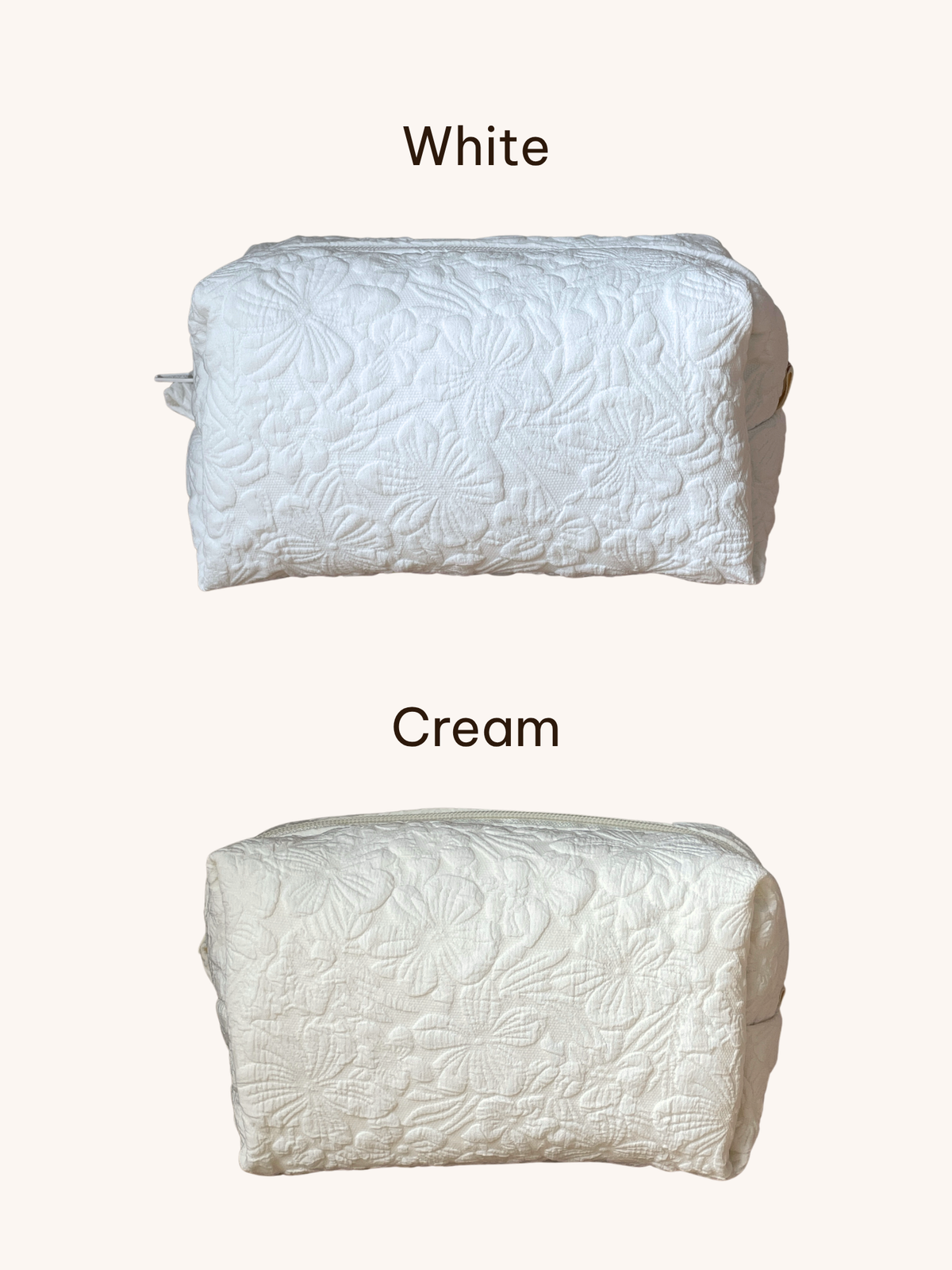 Makeup Pouch - White Garden