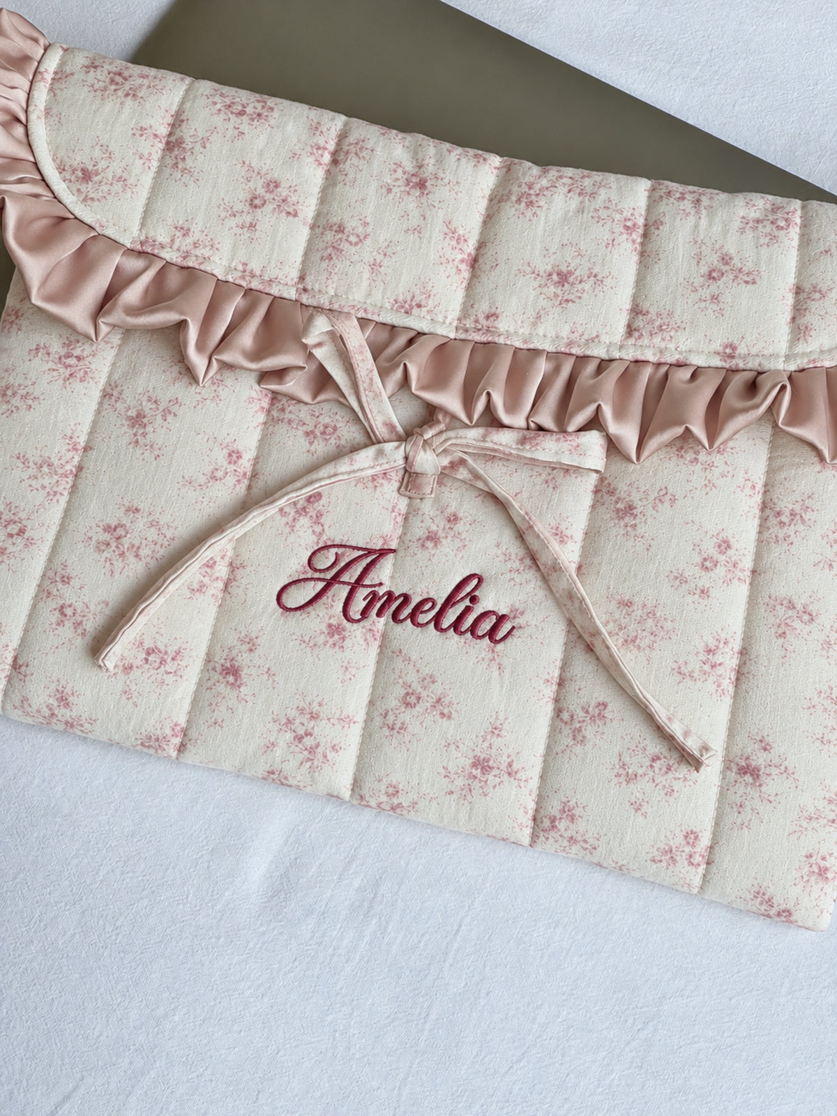 Laptop Sleeve - Poetic Bloom Ruffle - Custom Name