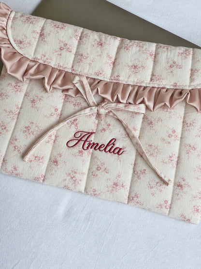 Laptop Sleeve - Poetic Bloom Ruffle - Custom Name