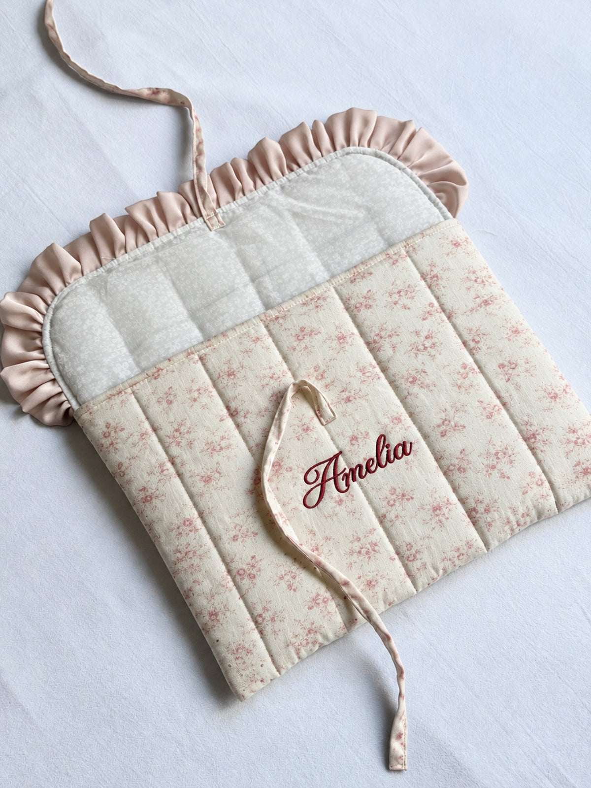 Laptop Sleeve - Poetic Bloom Ruffle - Custom Name