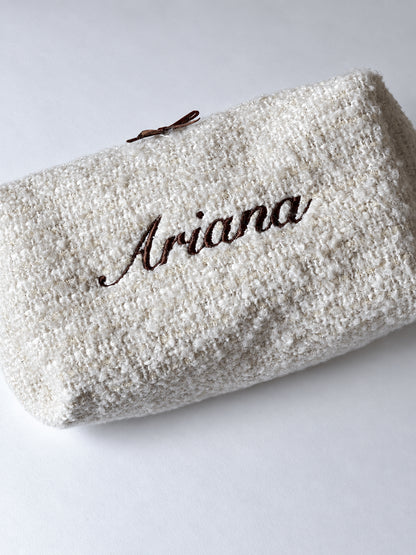 Makeup Pouch - Vanilla Cream - Custom Name