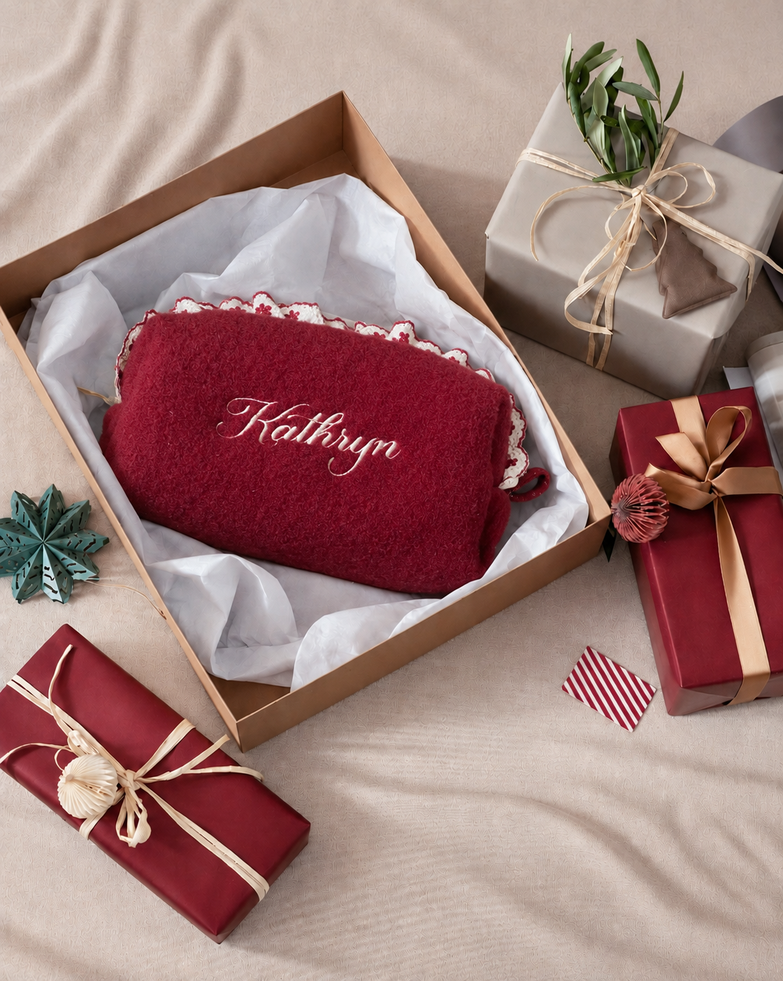 Makeup Pouch - Velvet Ruffle - Custom Name