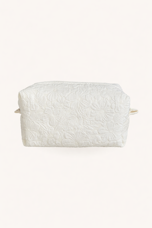 Makeup Pouch - White Garden