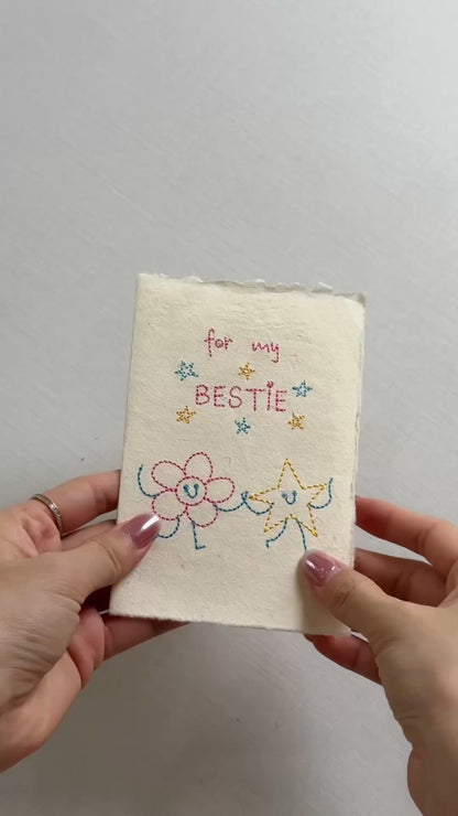 Embroidered Card - For My Bestie