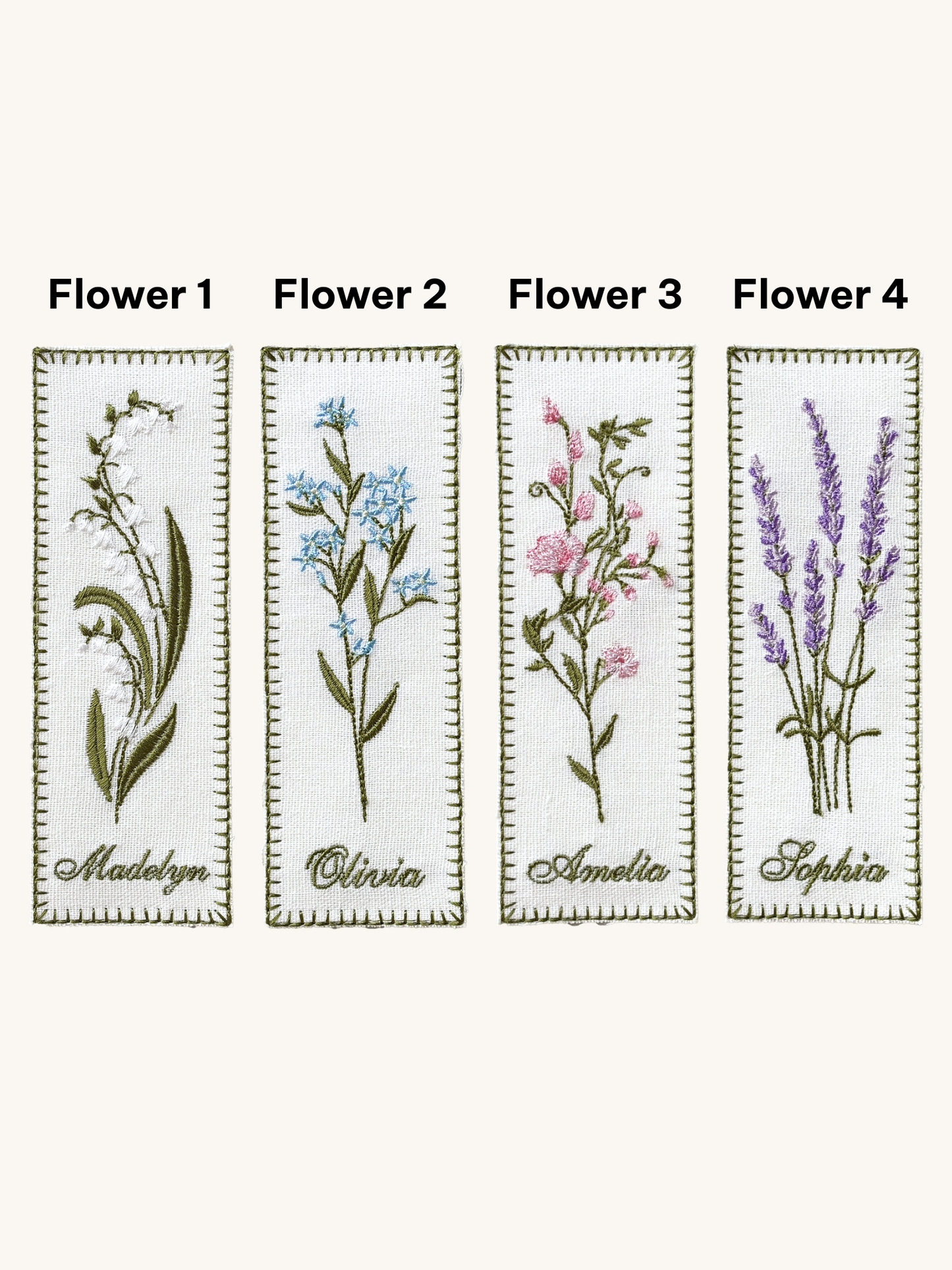 Embroidered Bookmark - Flower