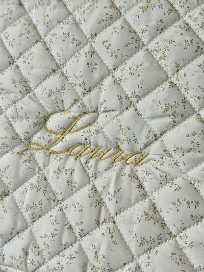 Personalized Floral Laptop Sleeve with Embroidered Name - 13 inches