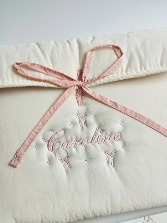 Personalized Laptop Sleeve with Embroidered Name & Bow  - 13 inches